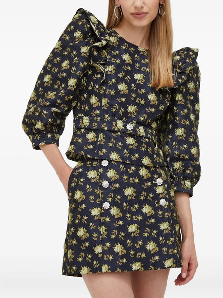  Custommade Blouse à Fleurs - Bleu 
