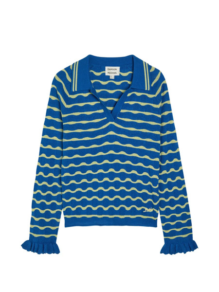  Damson Madder Pull Silvia à Volants - Bleu 