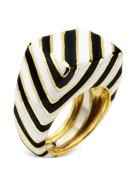  David Webb Bague à Rayures - Or 