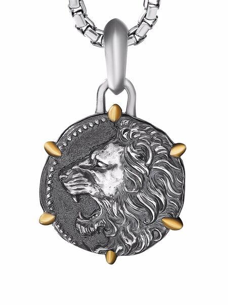  David Yurman Pendentif Leo En Or 18ct Et Argent Sterling (33 Mm) 