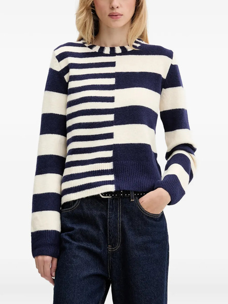  Desigual Pull à Rayures - Bleu 