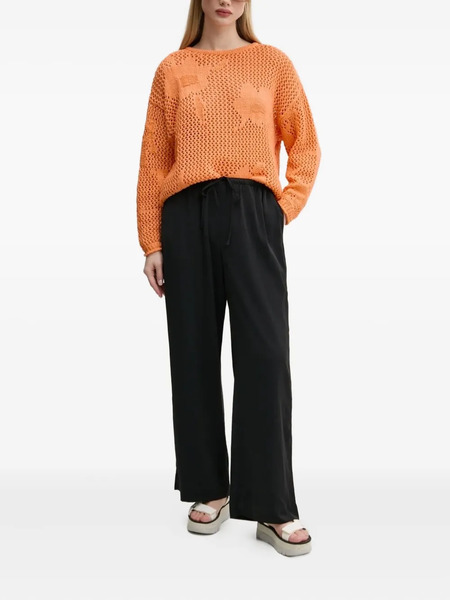  Desigual Pull En Maille Ajourée - Orange 