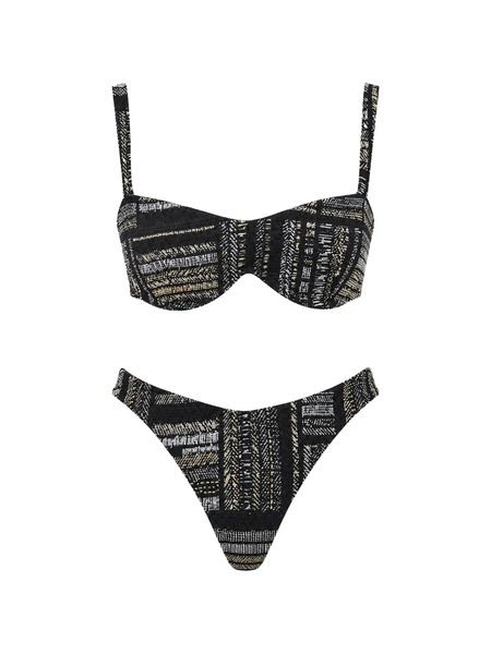  Devon Patterned Bikini - Noir 