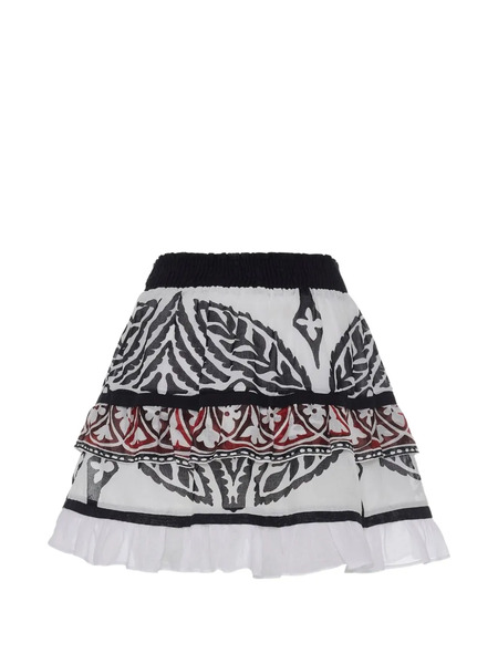  Devotion Jupe Imprimée à Design Froncé - Blanc 