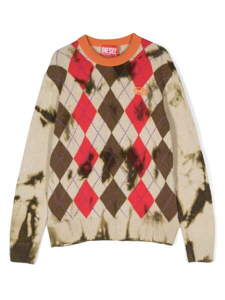  Diesel Kids Pull à Losanges Kairo - Tons Neutres 