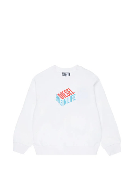  Diesel Kids Sweat à Logo Sacubop - Blanc 