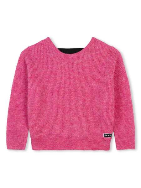  Dkny Kids Pull à Bande Logo - Rose 