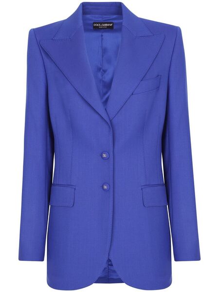 Dolce & Gabbana Blazer En Laine à Simple Boutonnage - Bleu 