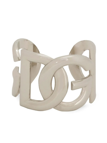  Dolce & Gabbana Bracelet Torque à Plaque Logo - Argent 