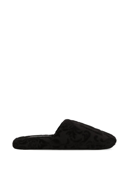  Dolce & Gabbana Chaussons à Logo Brodé - Noir 