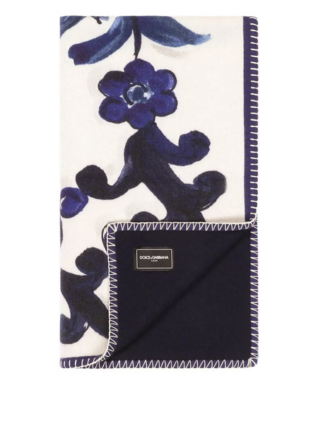  Dolce & Gabbana Couverture à Imprimé Maiolica (180 Cm X 140 Cm) - Blanc 