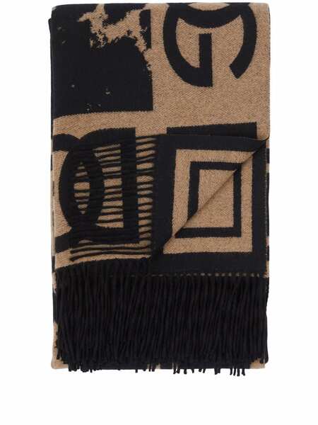  Dolce & Gabbana Couverture à Motif Graphique En Intarsia - Noir 