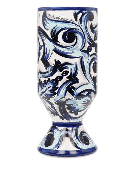  Dolce & Gabbana Grand Vase Outdoor En Céramique (30 Cm X 72 Cm) - Bleu 