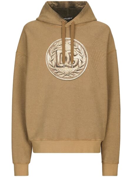  Dolce & Gabbana Hoodie à Logo Imprimé - Marron 