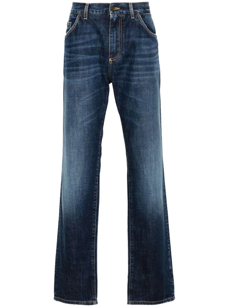  Dolce & Gabbana Jean à Logo Brodé - Bleu 