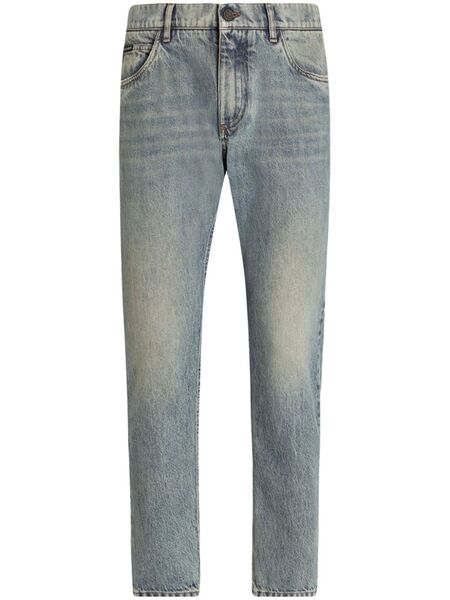  Dolce & Gabbana Jean Droit à Effet Délavé - Bleu 