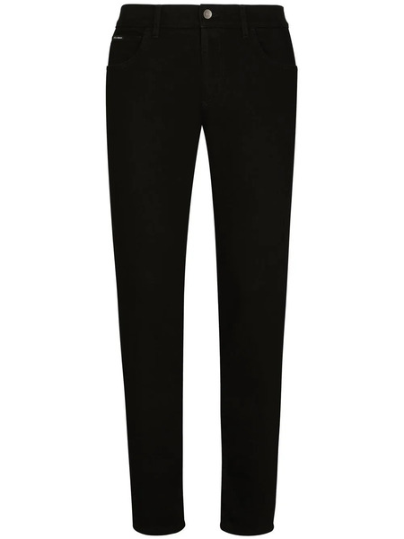  Dolce & Gabbana Jean Skinny à Logo Appliqué - Noir 