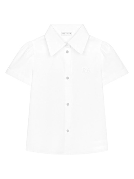  Dolce & Gabbana Kids Chemise En Coton à Logo Appliqué - Blanc 