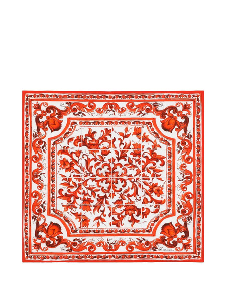  Dolce & Gabbana Kids Couverture En Coton Imprimé Majolica - Blanc 
