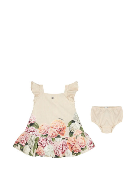  Dolce & Gabbana Kids Ensemble Robe-culotte à Fleurs - Tons Neutres 