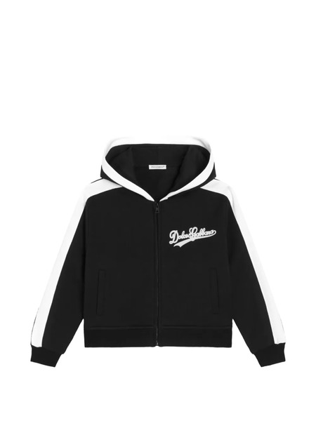 Dolce & Gabbana Kids Haut Rayé à Capuche - Noir 