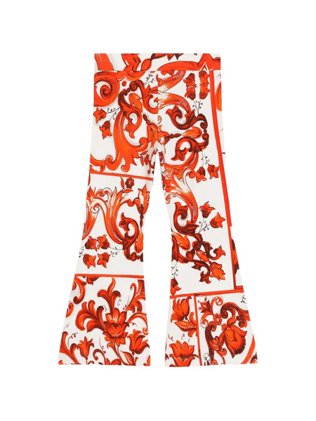  Dolce & Gabbana Kids Legging à Imprimé Majolica - Blanc 