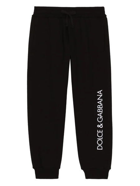  Dolce & Gabbana Kids Pantalon De Jogging En Coton à Logo Brodé - Noir 