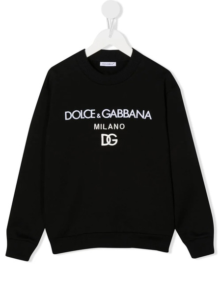  Dolce & Gabbana Kids Pull à Logo Brodé - Noir 
