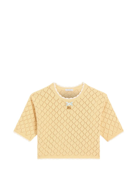  Dolce & Gabbana Kids Pull à Losanges - Jaune 