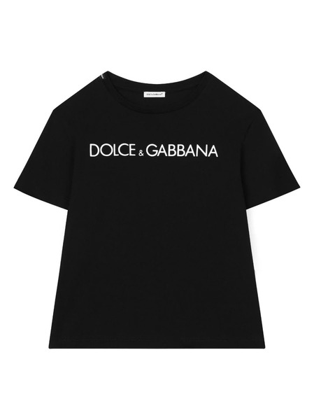  Dolce & Gabbana Kids T-shirt En Coton à Logo Imprimé - Noir 