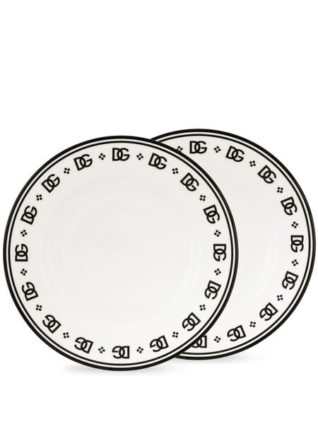  Dolce & Gabbana Lot De Deux Assiettes Creuses En Porcelaine - Blanc 