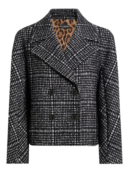  Dolce & Gabbana Manteau Croisé à Carreaux - Gris 