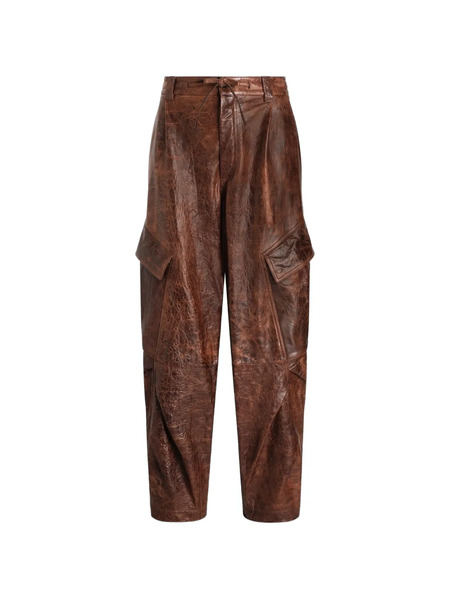  Dolce & Gabbana Pantalon En Peau D'agneau - Marron 