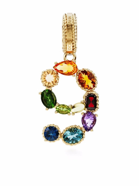  Dolce & Gabbana Pendentif Charm 9 Lettering En Or 18ct Serti De Pierres 