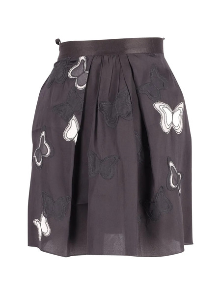  Dolce & Gabbana Pre-owned Minijupe Plissée à Appliqué Papillon - Gris 