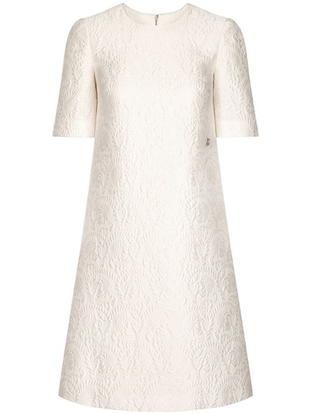  Dolce & Gabbana Robe Mi-longue à Fleurs En Jacquard - Blanc 