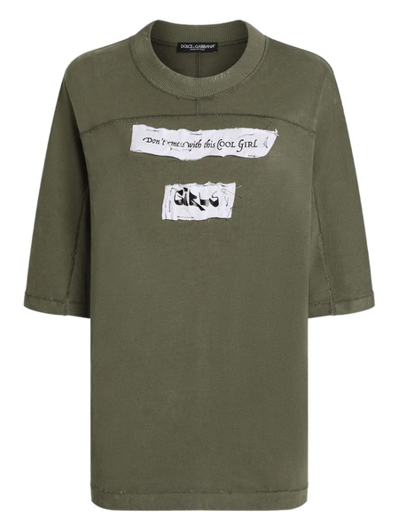  Dolce & Gabbana T-shirt Imprimé à Empiècements - Vert 