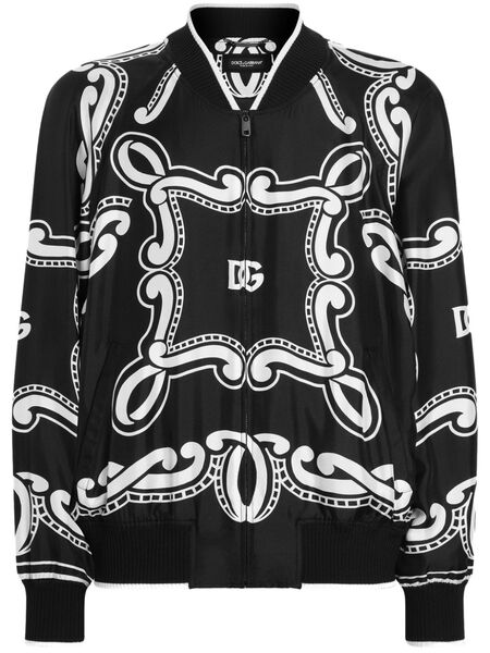  Dolce & Gabbana Veste Bomber à Imprimé Bandana - Noir 