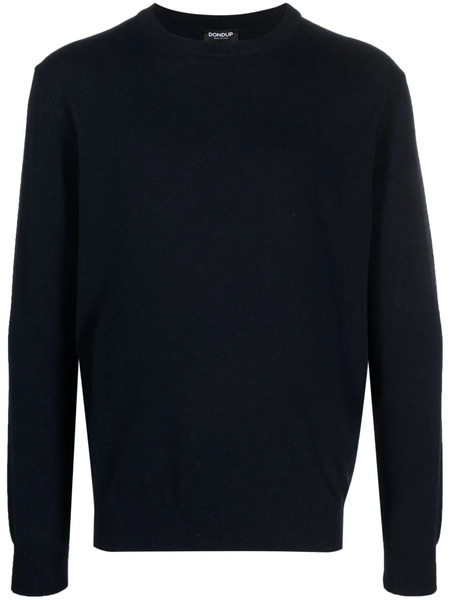  Dondup Pull En Maille Fine à Plaque Logo - Bleu 