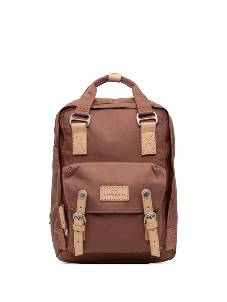  Doughnut Macaroon Leather-trim Buckle-fastening Backpack - Marron 