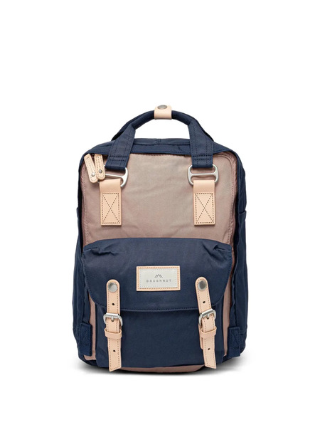  Doughnut Macaroon Leather-trim Buckled Backpack - Bleu 