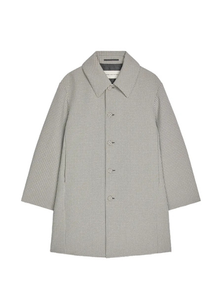  Dries Van Noten Manteau à Carreaux Vichy - Gris 
