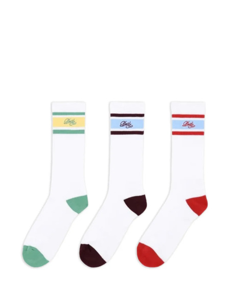  Drôle De Monsieur Lot De Trois Paires De Chaussettes à Logo - Blanc 