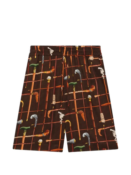  Drôle De Monsieur Short à Imprimé Canne De Marche - Marron 
