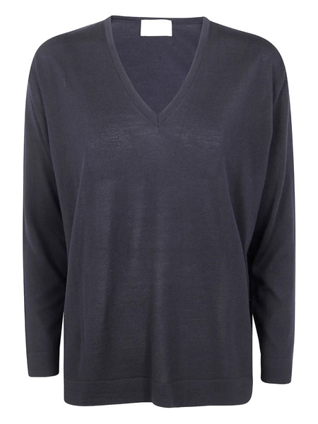  Drumohr Pull En Laine à Col V - Bleu 
