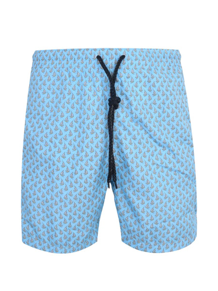  Drumohr Short à Imprimé Voilier - Bleu 