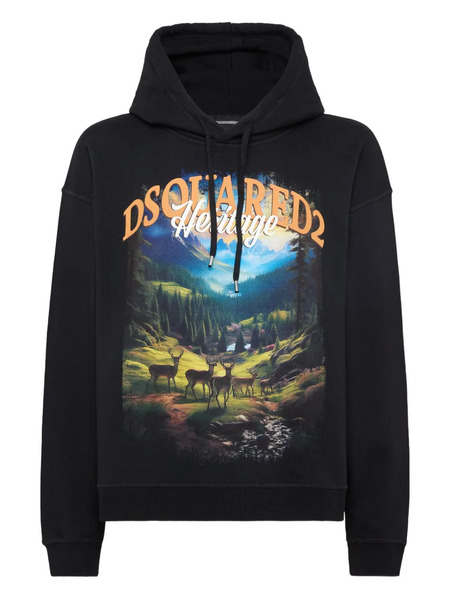 Dsquared2 Hoodie Imprimé - Noir 