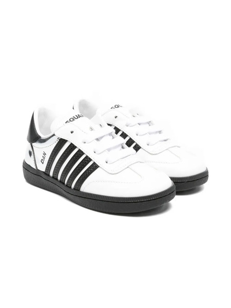  Dsquared2 Kids Baskets à Rayures - Blanc 