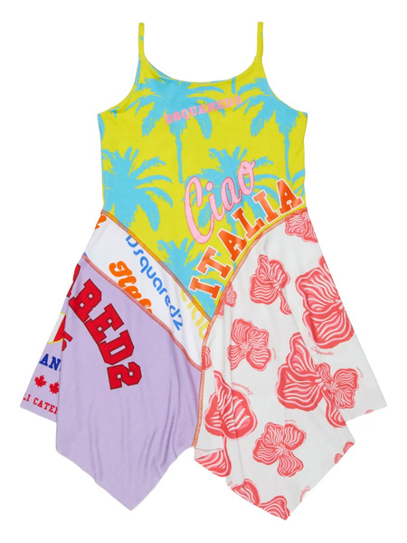  Dsquared2 Kids Robe à Design Patchwork - Jaune 