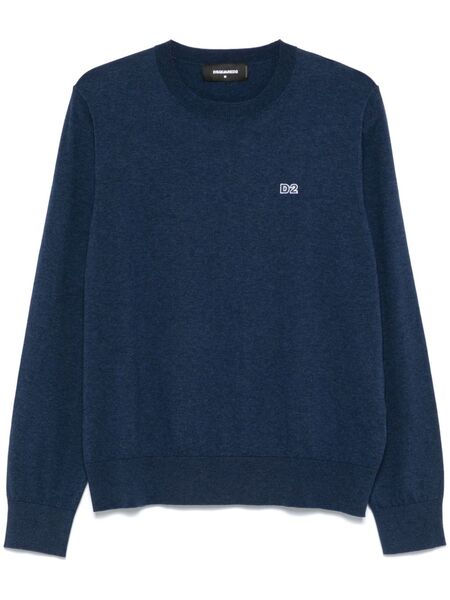  Dsquared2 Pull à Col Rond - Bleu 